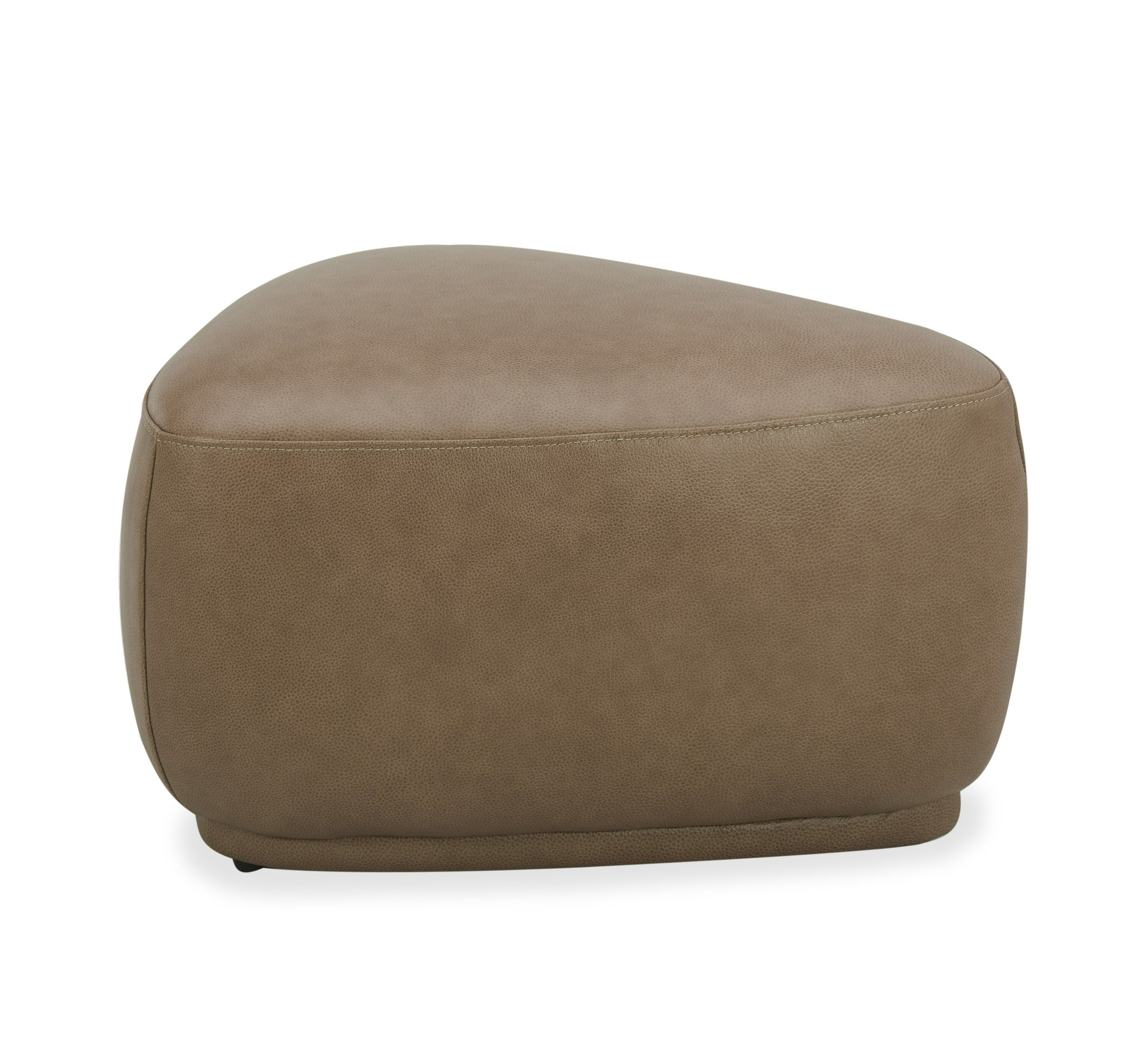 Kinsey - Modern Tan Leather Small River Rock Ottoman