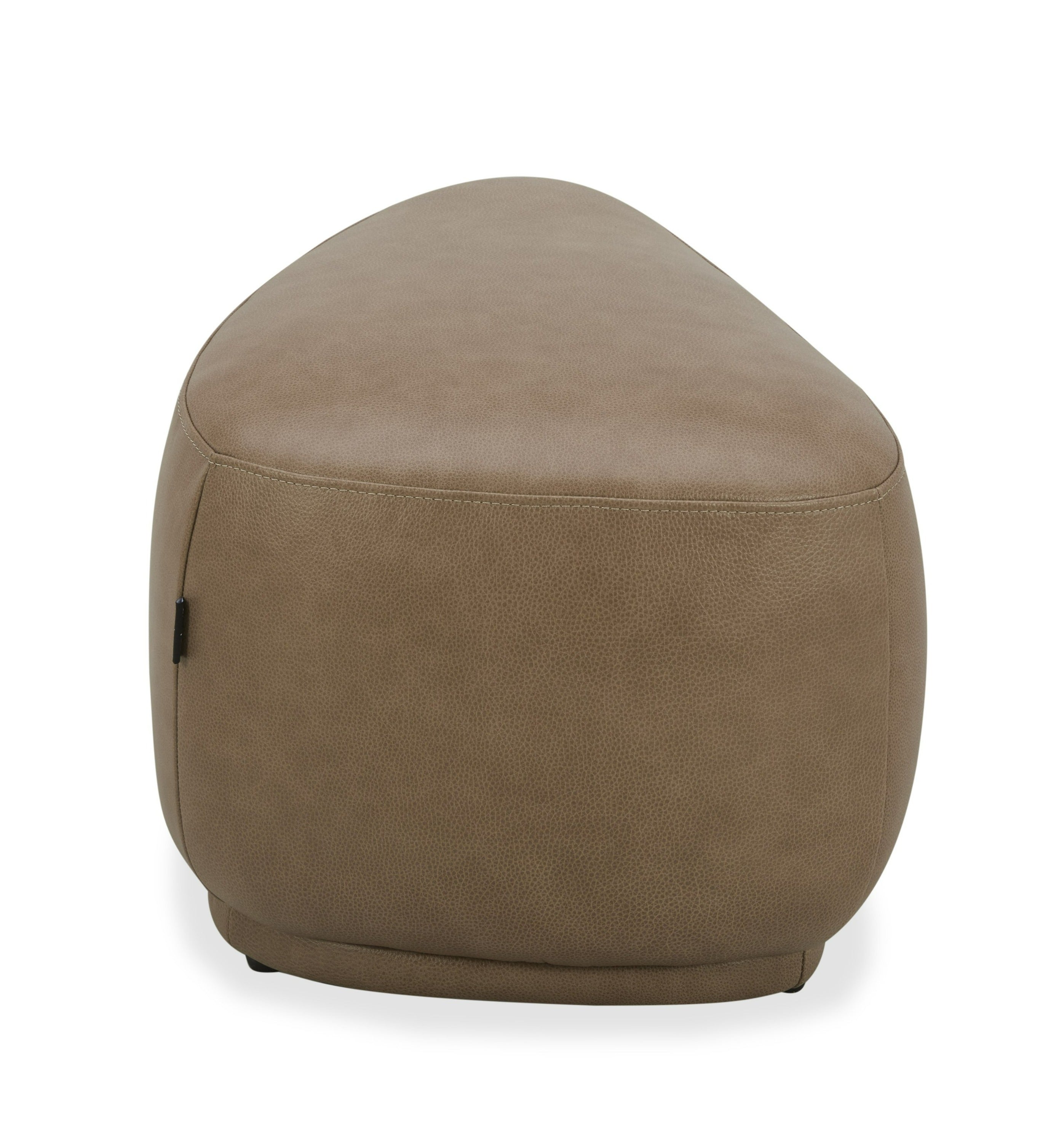 Kinsey - Modern Tan Leather Small River Rock Ottoman