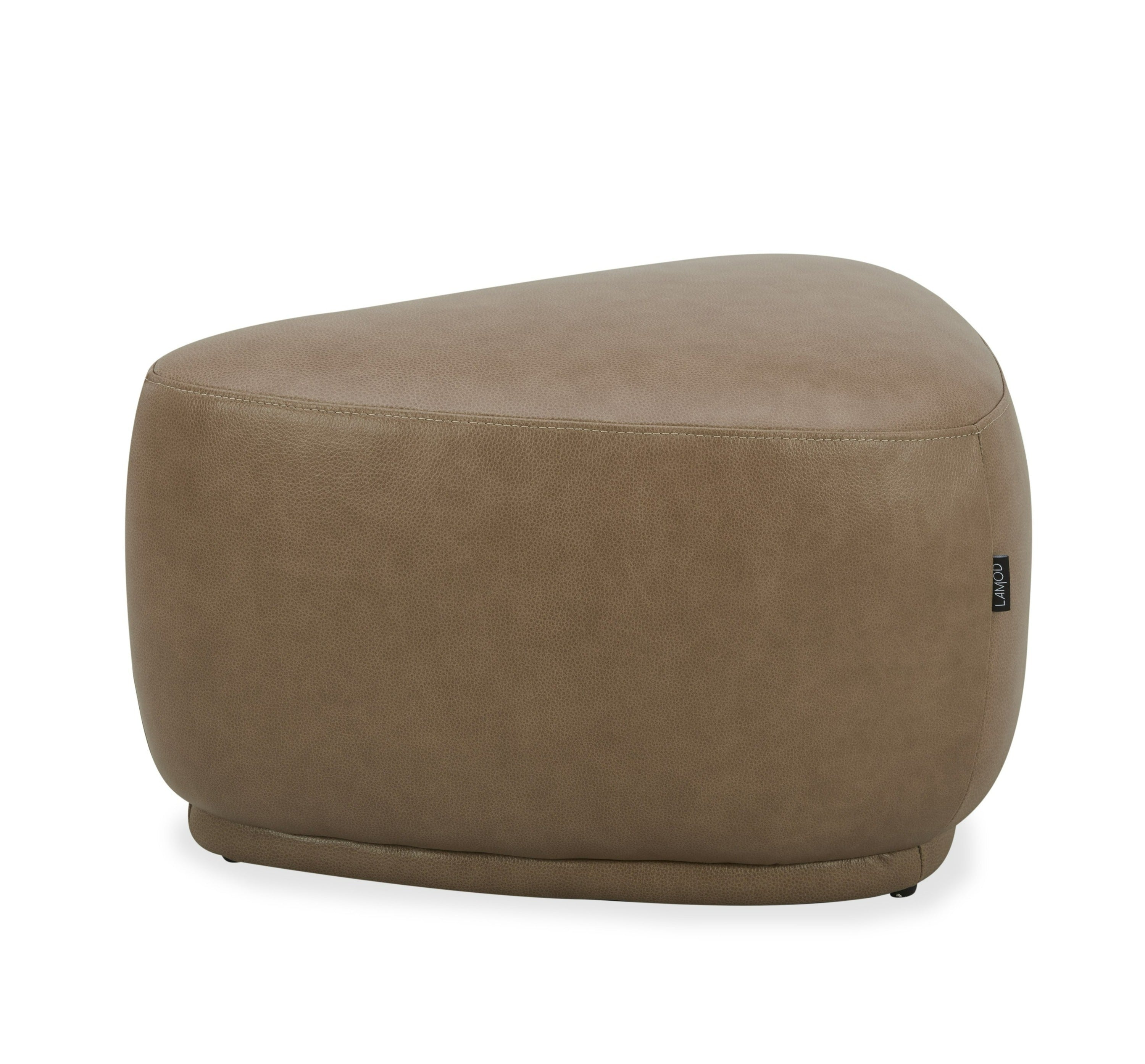 Kinsey - Modern Tan Leather Small River Rock Ottoman
