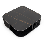 Chip - Modern Black Ceramic + Black Ash Square Coffee Table