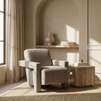 Wylie - Modern Light Grey - Beige Fabric Accent Chair