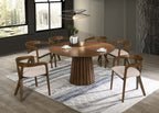 Weiss - Mid-Century Modern Walnut Round Dining Table + 6 Chair Set
