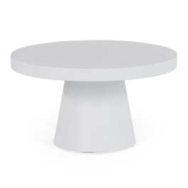 Desoto - Modern White Concrete Round Coffee Table