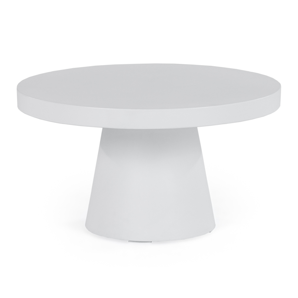 Desoto - Modern White Concrete Round Coffee Table