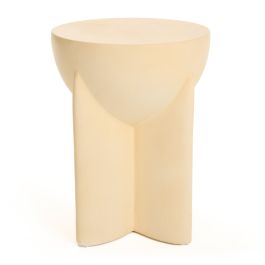 Elsa - Modern Beige Concrete Round End Table