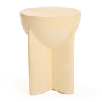 Elsa - Modern Beige Concrete Round End Table