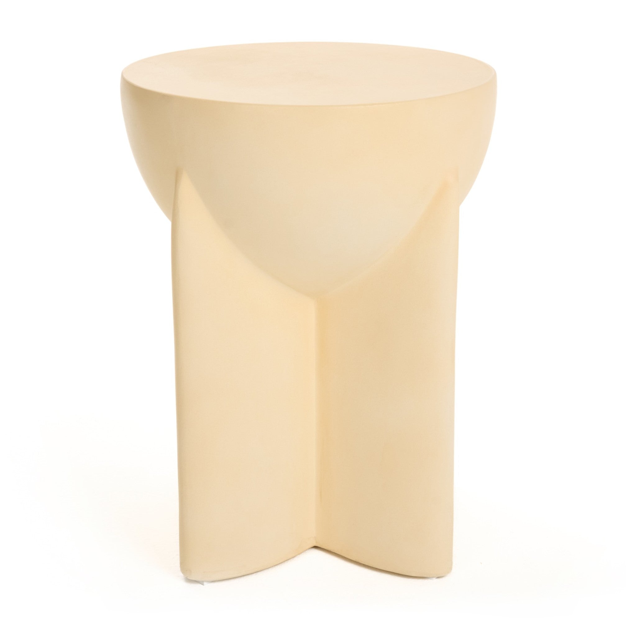Elsa - Modern Beige Concrete Round End Table