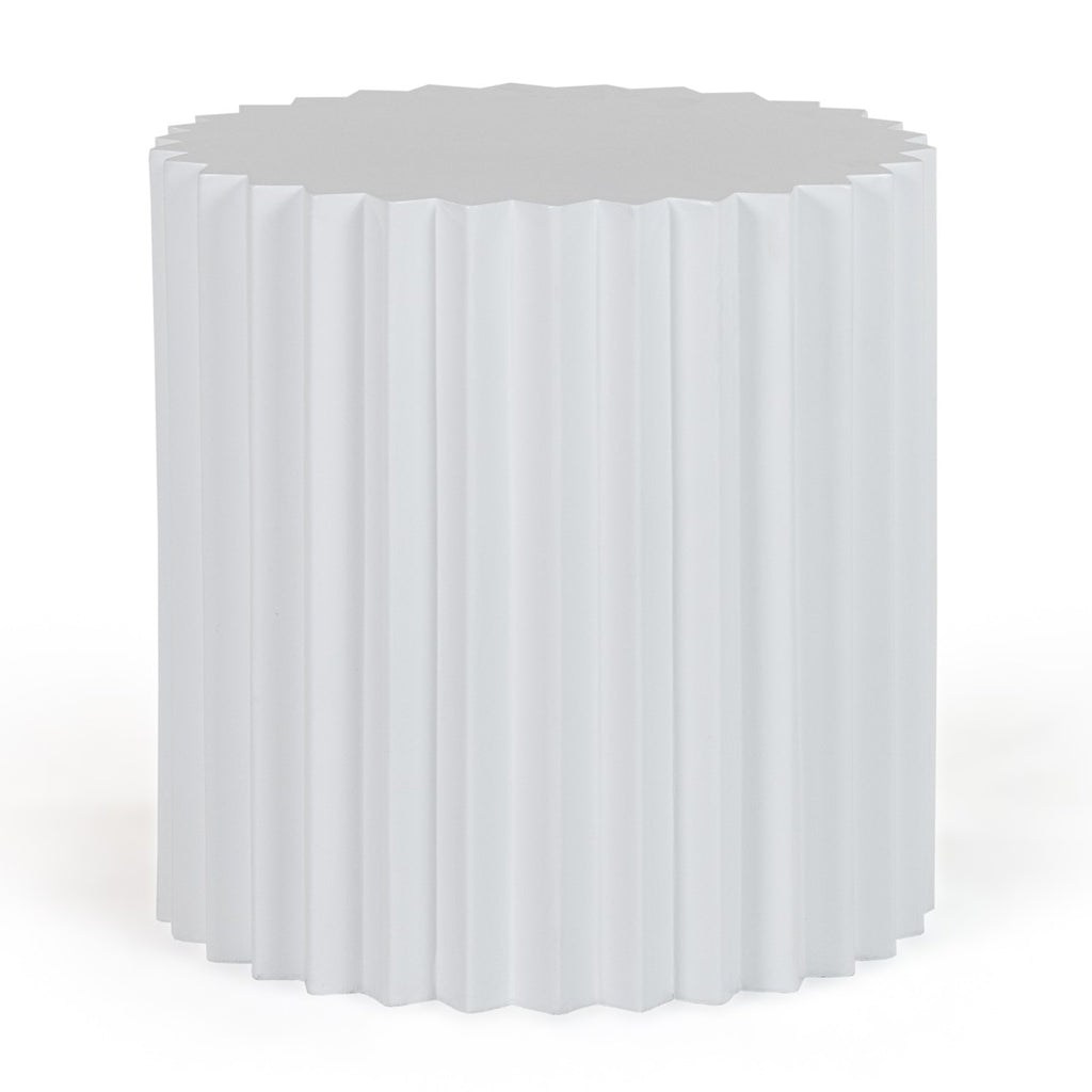 Evadale - Modern White Concrete End Table