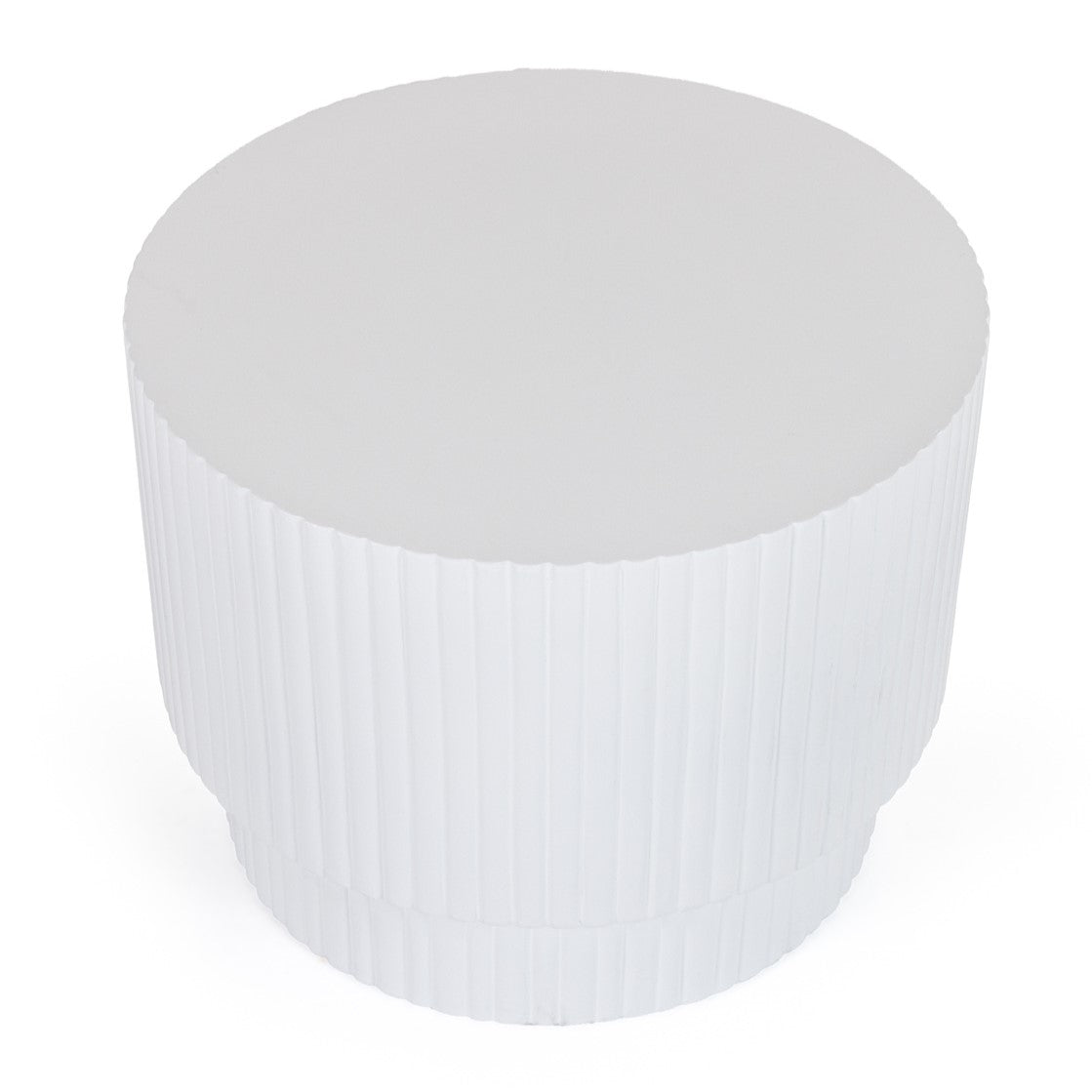 Gruver - Modern White Concrete End Table