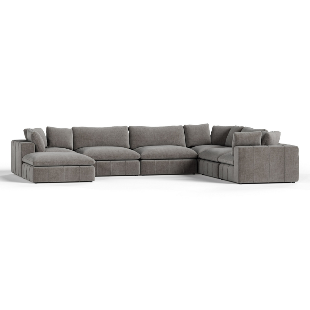 Vicki - Modern Grey Fabric Modular Sectional Sofa - Modern Grey Fabric Modular Sectional Sofa