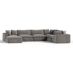 Vicki - Modern Grey Fabric Modular Sectional Sofa - Modern Grey Fabric Modular Sectional Sofa