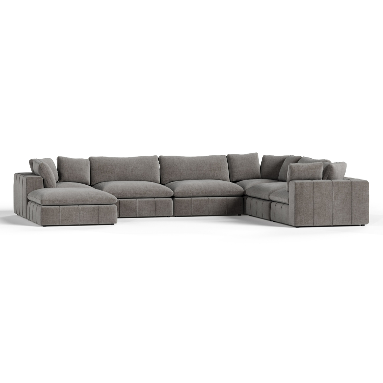 Vicki - Modern Grey Fabric Modular Sectional Sofa - Modern Grey Fabric Modular Sectional Sofa