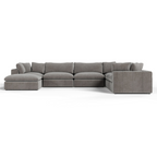 Vicki - Modern Grey Fabric Modular Sectional Sofa - Modern Grey Fabric Modular Sectional Sofa