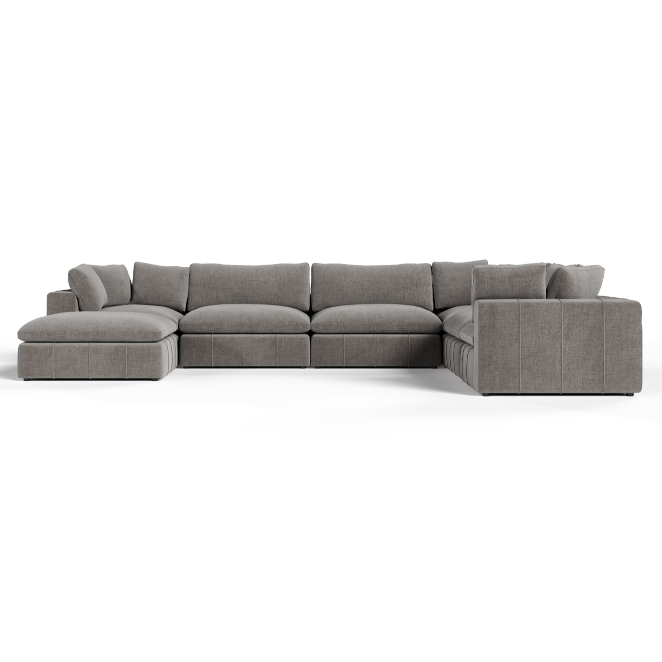 Vicki - Modern Grey Fabric Modular Sectional Sofa - Modern Grey Fabric Modular Sectional Sofa