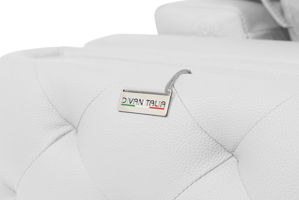 1050 Divanitalia 2-Piece Sofa Set in Top-grain Italian Leather - White - SKU 1050-WHITE-3PC - view 11