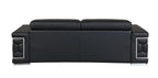 692 Divanitalia Sofa with Adjustable Headrest in Top-grain Italian Leather - Black - SKU 692-S-BLACK - view 4