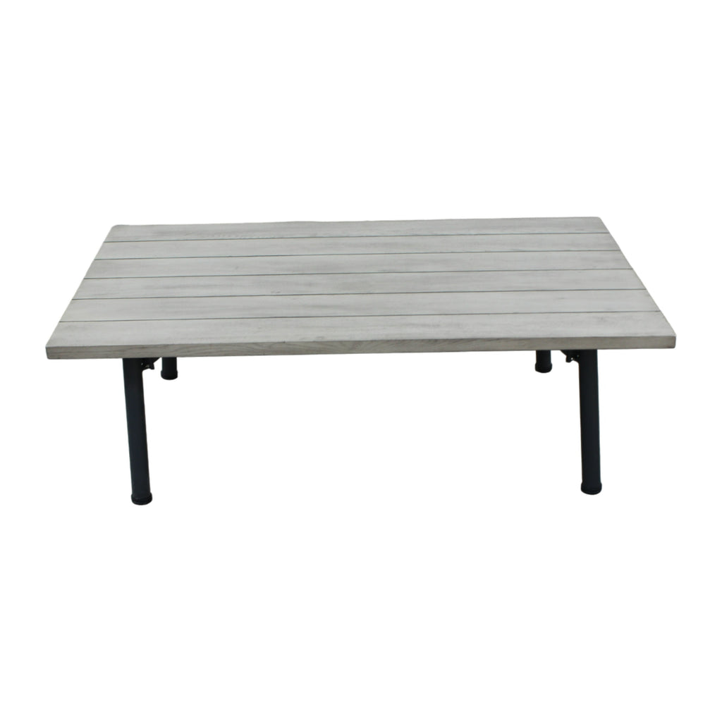 Suntide - Outdoor Grey Fabric + Beige Rattan + Grey Acacia Sofa Set