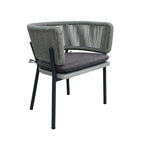 Suntide - Outdoor Grey Fabric + Grey Acacia + Beige Rattan Dining Set