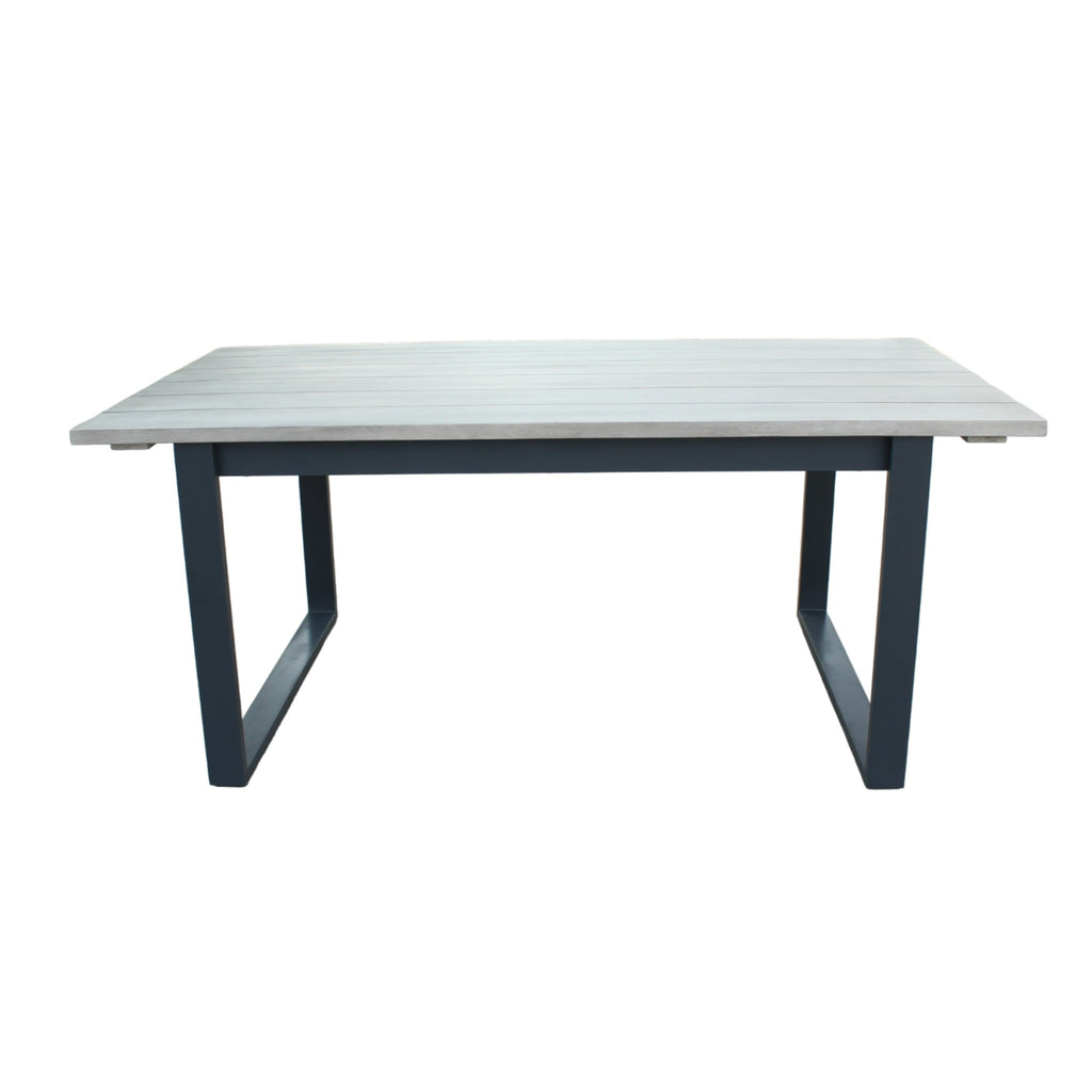 Suntide - Outdoor Grey Fabric + Grey Acacia + Beige Rattan Dining Set