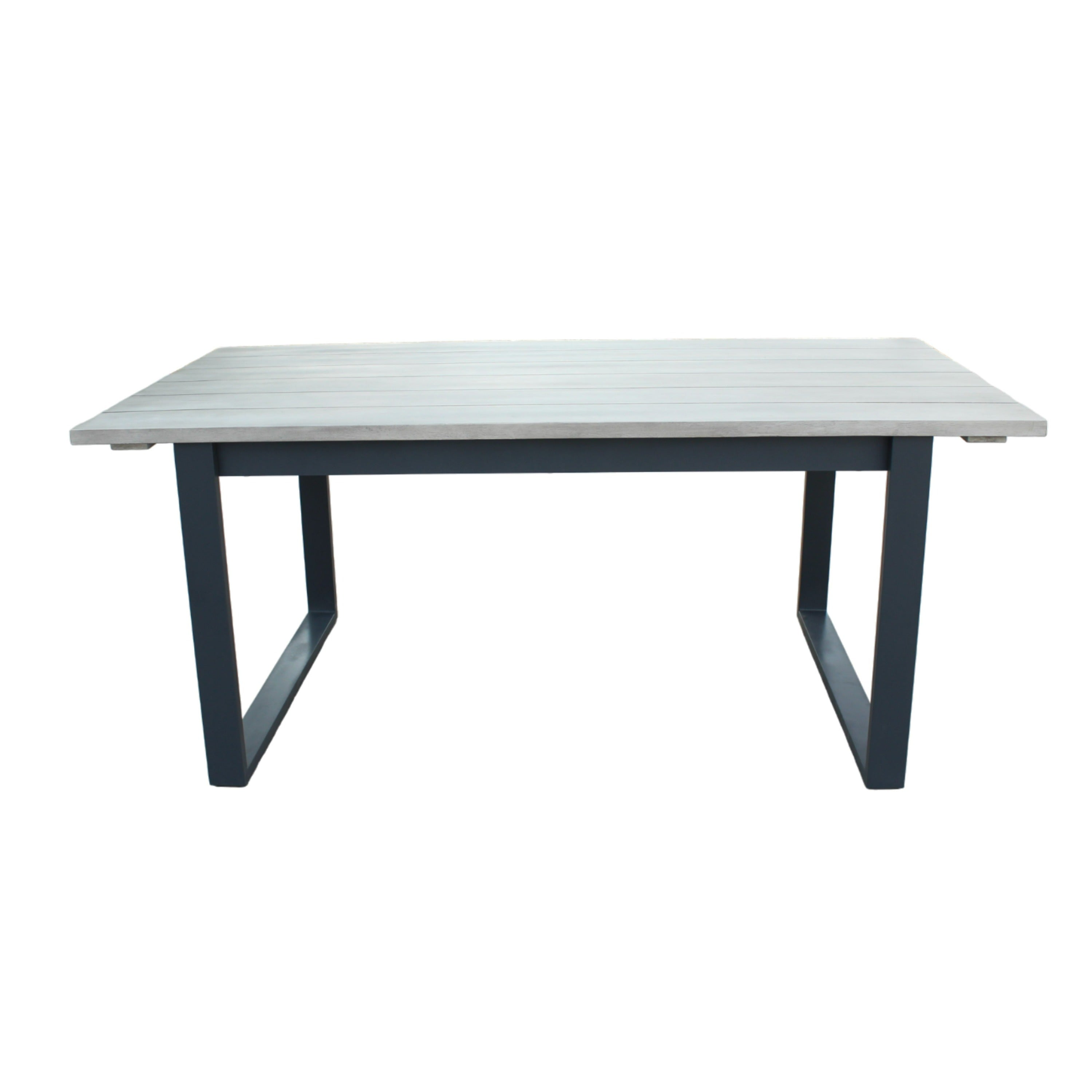 Suntide - Outdoor Grey Fabric + Grey Acacia + Beige Rattan Dining Set