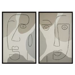 Faces Silhouette - Modern Painting Set of 2