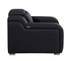 1116 Divanitalia Top Grain Italian Leather Power Reclining Chair with Power Headrests - Black - SKU 1116-BLACK-CH - view 8