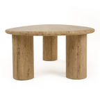 Gracemont - Modern Travertine Marble Freeform Coffee Table