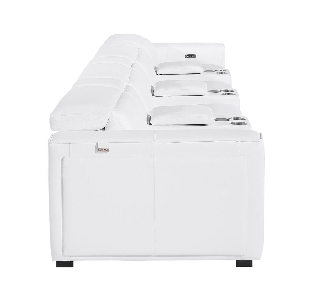 1224 Divanitalia 7-Piece Modular Power Reclining Sofa in Top Grain Italian Leather with 4 Power Recliners & Power Headrests