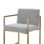 Suzanne - Modern Grey Fabric + Antique Brass Counter Chair