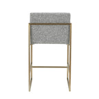Suzanne - Modern Grey Fabric + Antique Brass Counter Chair