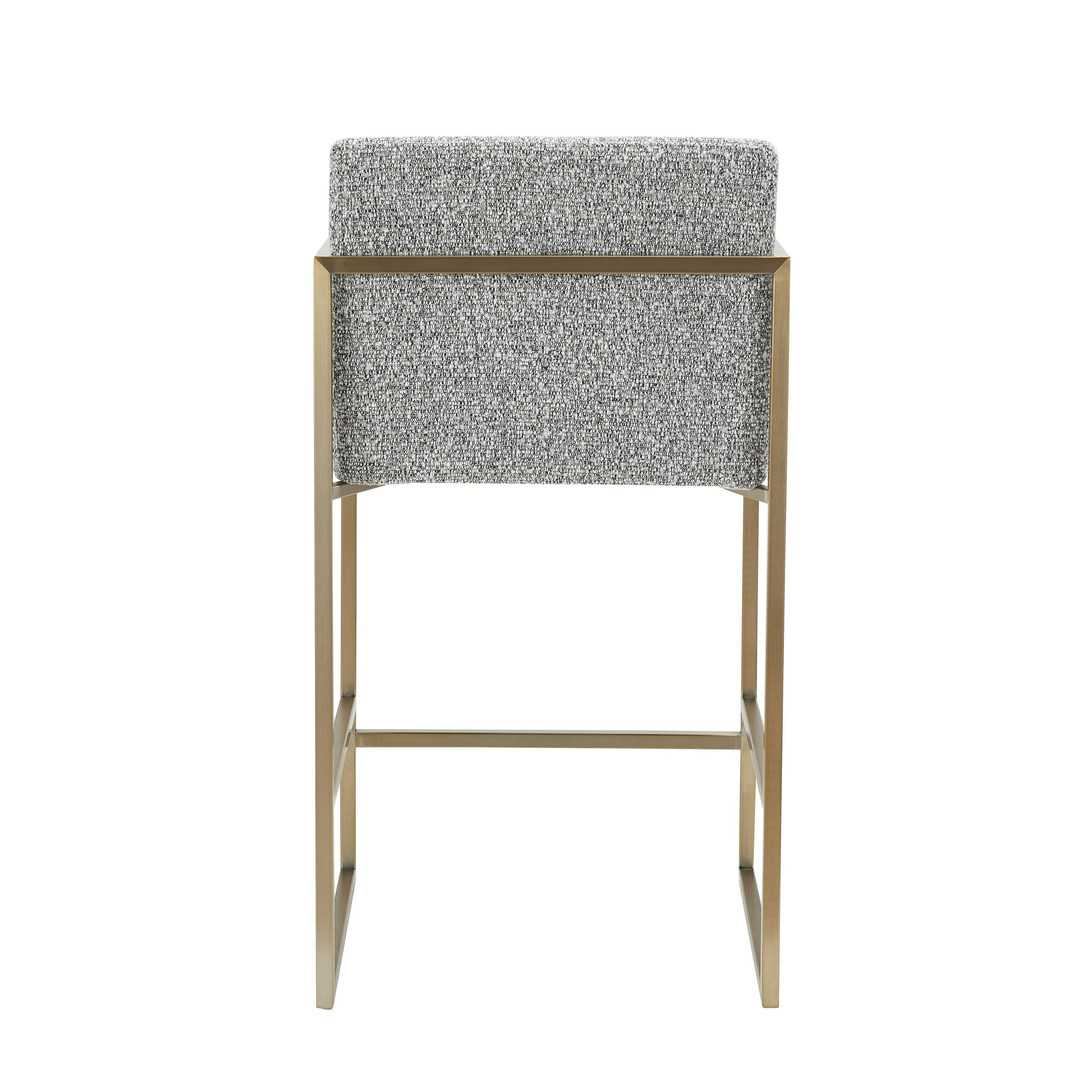 Suzanne - Modern Grey Fabric + Antique Brass Counter Chair