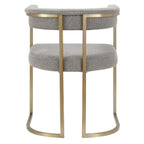 Byron - Modern Grey Fabric + Antique Brass Dining Chair