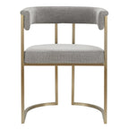 Byron - Modern Grey Fabric + Antique Brass Dining Chair