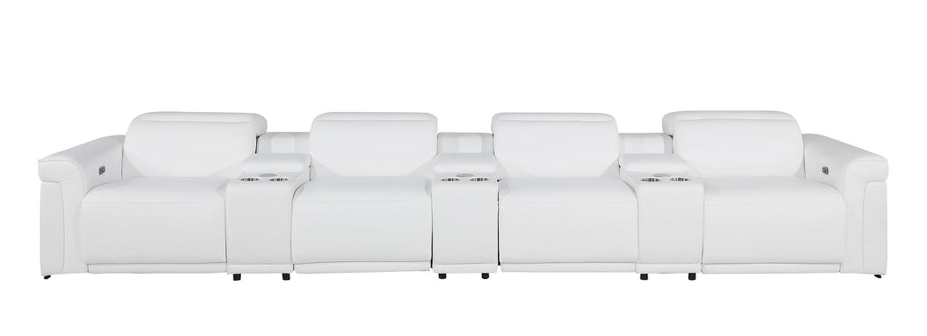 1126 Divanitalia 7-Piece Modular Power Reclining Sofa in Top Grain Italian Leather with 4 Power Recliners & Power Headrests - White - SKU 1126-WHITE-7.4-HT - view 3