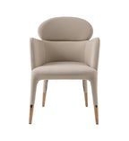 Shannon - Modern Beige Vegan Leather + Rosegold Dining Chair