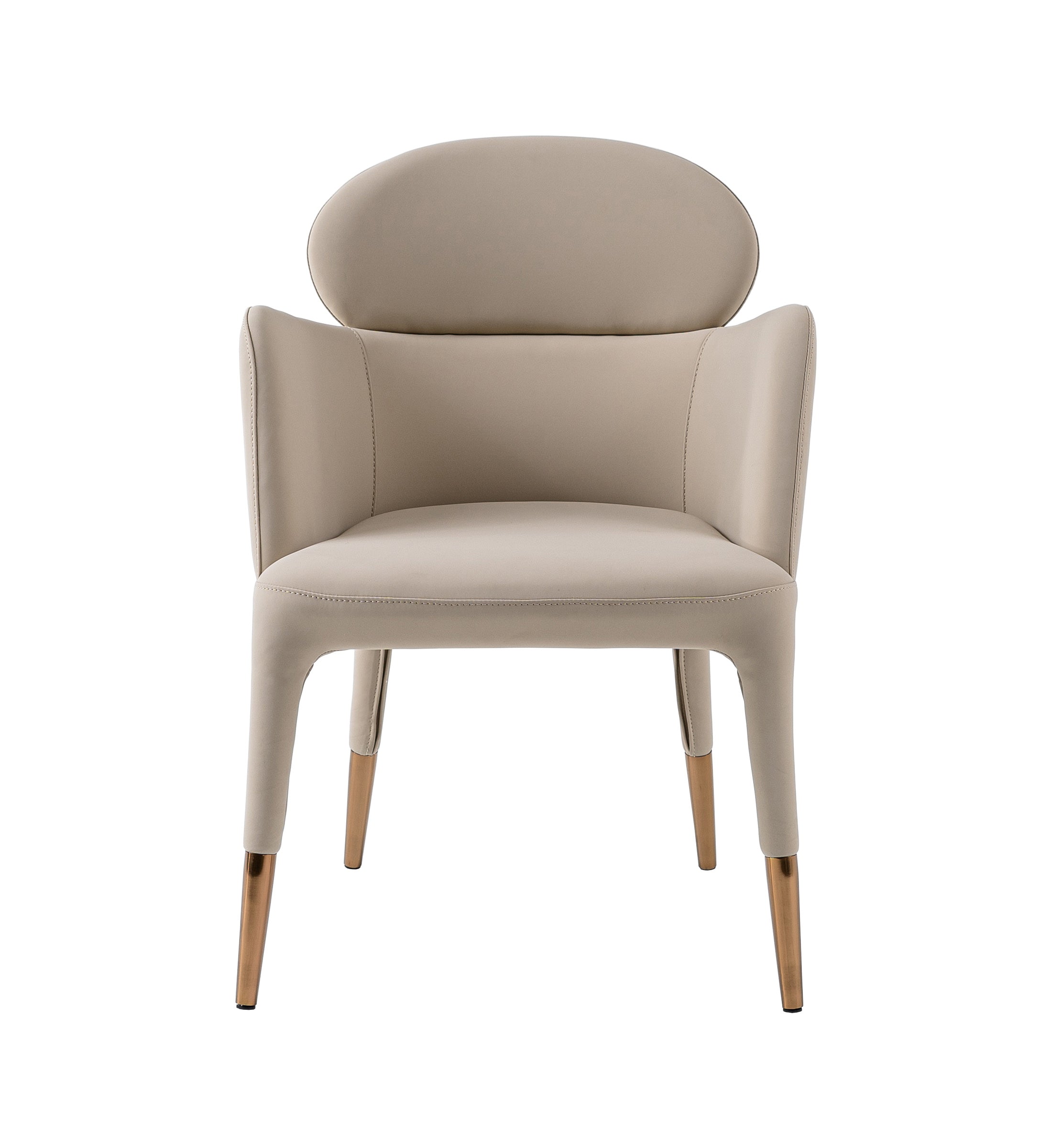 Shannon - Modern Beige Vegan Leather + Rosegold Dining Chair