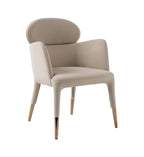 Shannon - Modern Beige Vegan Leather + Rosegold Dining Chair