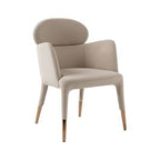Shannon - Modern Beige Vegan Leather + Rosegold Dining Chair