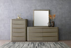 Lois - Modern Beige Shagreen Mirror