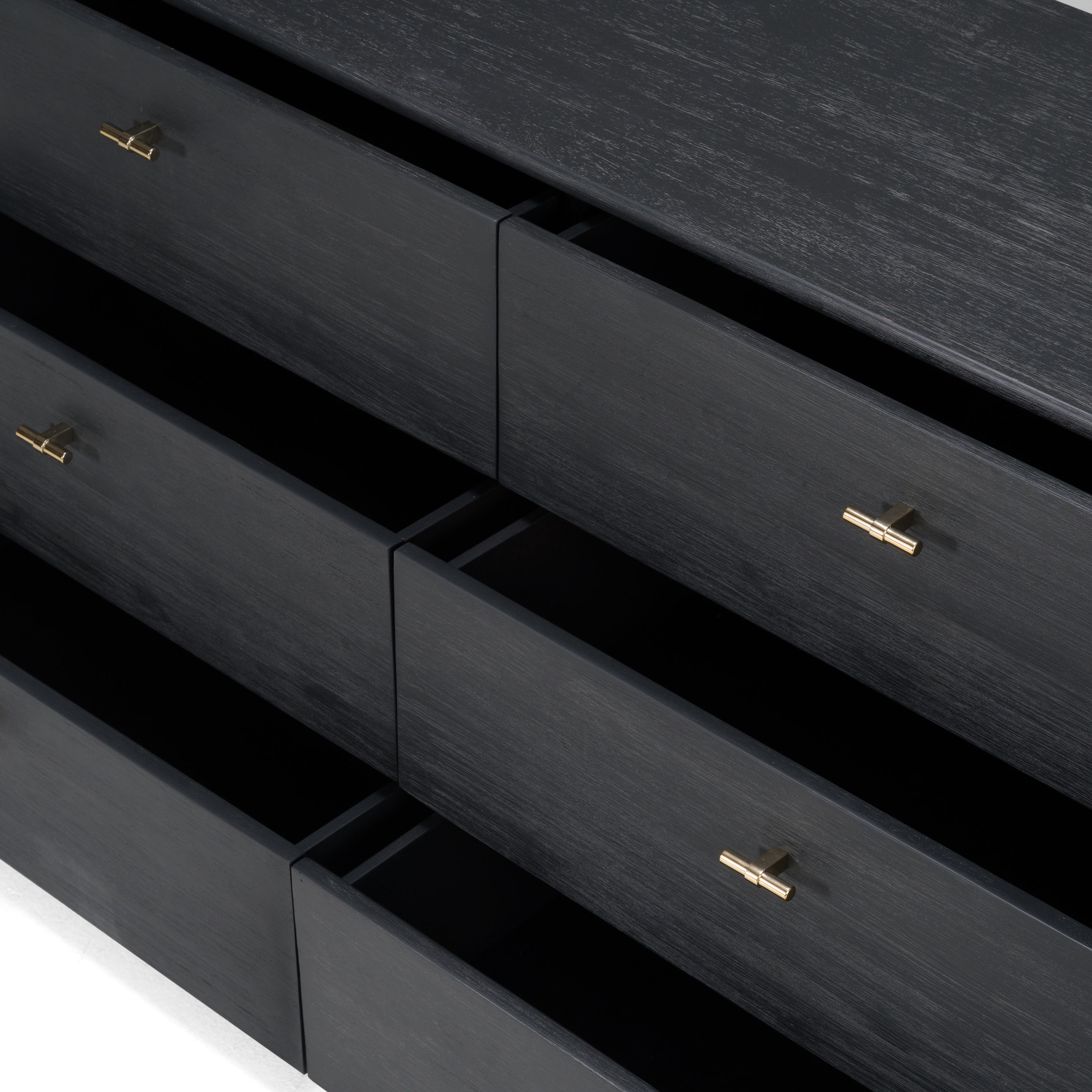 Fields - Modern Black Acacia Dresser