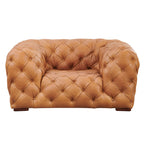 Dexter - Transitional Camel Full Italian Leather Lounge Chair