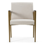 Sanders - Modern Off-White Fabric + Brass Dining Chair