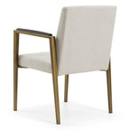 Sanders - Modern Off-White Fabric + Brass Dining Chair