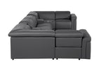 1126 Divanitalia 8-Piece U-Shaped Sectional Sofa in Top Grain Italian Leather with 4 Power Recliners & Power Headrests