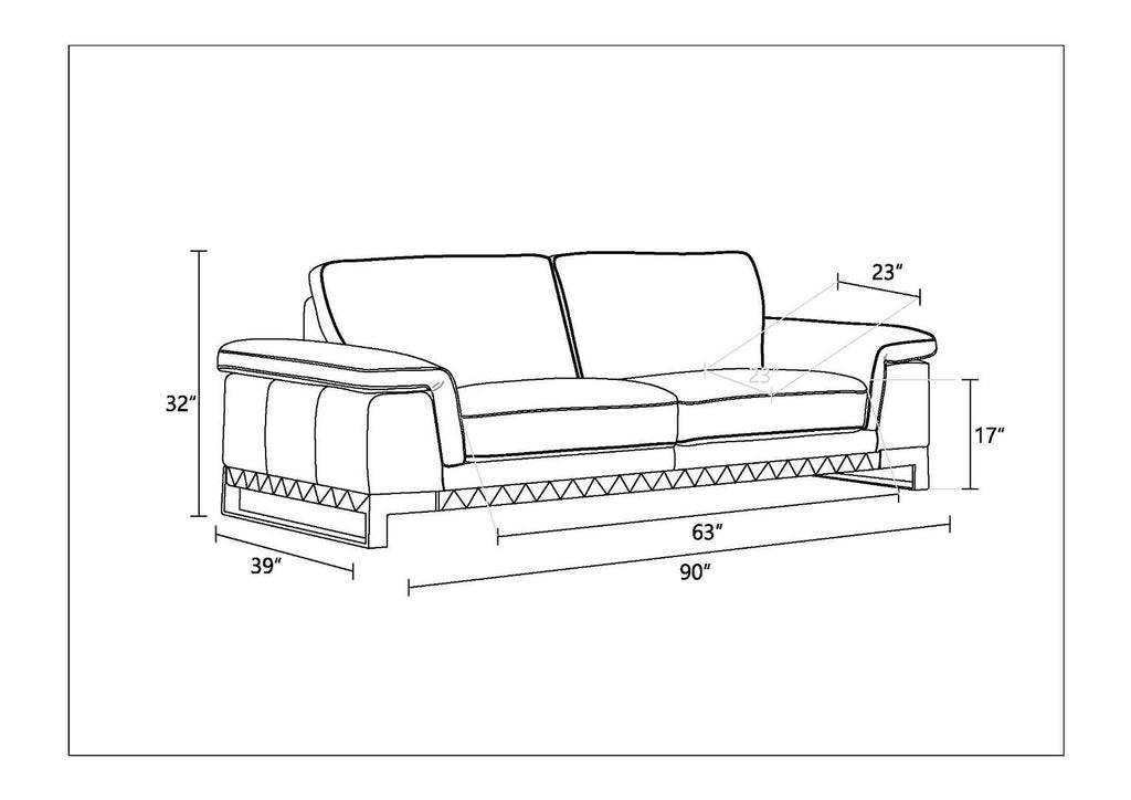 411 Divanitalia Sofa in Top-grain Italian Leather