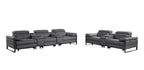 1246 Divanitalia Modular Power Reclining Dual Console Sofa and Console Loveseat Set with Power Headrests - Top Grain Italian Leather - Dark Grey - SKU 1246-DK-GREY-8.5-HT-2PC - view 3
