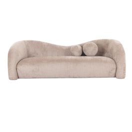 Calico - Contemporary Beige Weave Fabric 3 - Seat Sofa