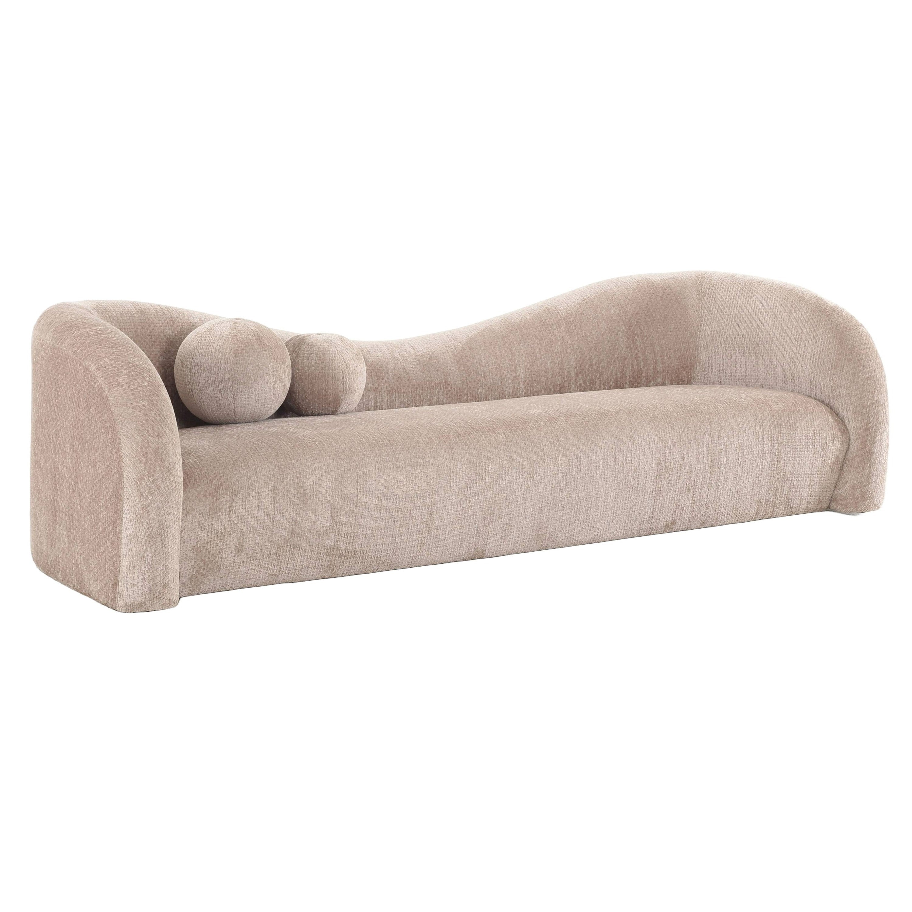 Calico - Contemporary Beige Weave Fabric 4 - Seat Sofa