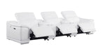 9762 Divanitalia 5-Piece Modular Power Reclining Sofa and Loveseat Set with 3 Power Recliners in Top Grain Italian Leather