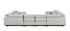 1246 Divanitalia 8-Piece U-Shaped Modular Power Reclining Sectional Sofa with 4 Power Recliners and Power Headrests - Top Grain Italian Leather